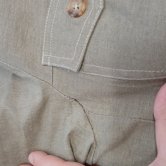 Tahari Arthur S. Levine Olive Brown Drab Shirt Dress Size 6 - Picture 8 of 8